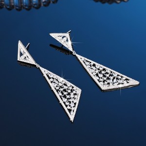Geometric Triangle Drop Earrings for Women Sparkling Dangle Earrings Daily Party Fashion Jewelry - Product Image 6