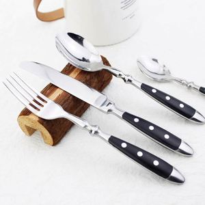 Nuevo Juego de Cubiertos de Acero Inoxidable Forjado de 6 Piezas con Mangos de Baquelita Negros, Estilo Alemán, para Regalos Comerciales - Product Image 5