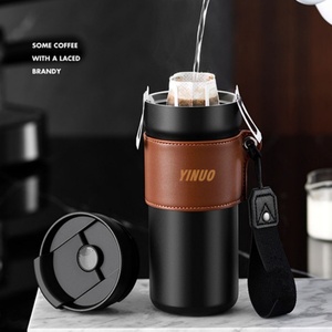 แก้วกาแฟแบบพกพา ขนาด 530 มล. ผลิตจากสแตนเลสสตีลสองชั้น เก็บความร้อน-เย็น พร้อมฝาปิด เหมาะสำหรับการเดินทางและตั้งแคมป์ - Product Image 3