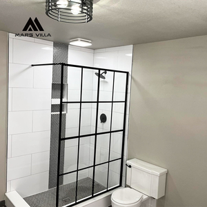 Niche de <span class=keywords><strong>douche</strong></span> de style italien Mars Villa <span class=keywords><strong>avec</strong></span> <span class=keywords><strong>porte</strong></span> <span class=keywords><strong>coulissante</strong></span> en verre trempé pour hôtels/appartements, petites salles de bain (séparation sec/humide) - Product Image 3