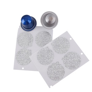 10 pièces couvercles de dosettes de café auto-adhésives couvercle en aluminium de qualité alimentaire avec Capsules en relief imprimées personnalisées - Product Image 5