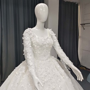 Lsany229 Vintage <b>Ball</b> Gown Lace Wedding Dresses Long Sleeve Appliques Bridal Gowns Vestidos De Novia Jancember - Product Image 4