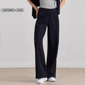 Pantalon large taille mi-haute pour femme Tiyo, en tissu éponge respirant avec cordon de serrage, idéal pour le yoga, le fitness et la course à pied (Spandex/Polyester) - Product Image 4
