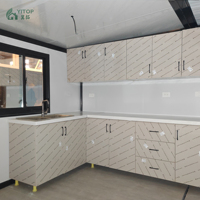 Casa Contenedor Plegable de 40 pies, Casas Modulares Prefabricadas de Lujo con Techo Inclinado, Casa Contenedor Expandible, Oficina Móvil para Jardín
