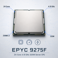 Processeur serveur EPYC 9275F Turin 4,1 GHz Turbo 256 Mo L3 SP5 320 W DDR5 6000 PCIe 5.0 certifié ISO