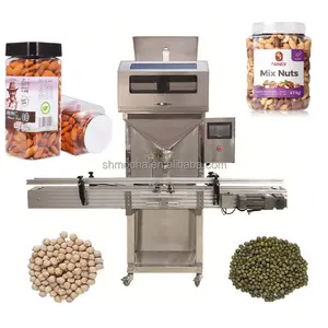 Machine semi-automatique de remplissage d'embouteillage de granulés de riz, de noix, haricots, graines de maïs, sel épicé, sucre