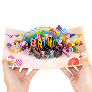 Personalisierte Geburtstagstorten-Karte Pop-up 3D-Grußkarten mit Umschlag Einladung Handgefertigte Faltbare Postkarte für Freunde - Product Image 3