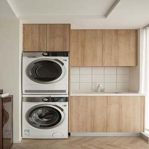 Mueble de Madera para Lavabo de Balcón, Mueble Personalizado para Lavadora con Fregadero - Product Image 5