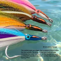BLF-LY074 Hameçon de pêche à la mouche bionique en acier inoxydable amélioré, argent de mer, carpe, tarpon, appât vivant pour poissons d'eau salée