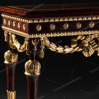 Table basse de luxe antique Table d'entrée en bois sculptée à la main pour salon Meubles élégants à usage domestique