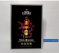 Boîte à lumière LED dynamique compacte A1/A2/A3 avec cadre en aluminium, 4000 lumens, garantie 5 ans - pour la publicité sur comptoir des petites boutiques de détail