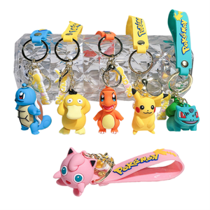 Llavero de Goma 3D de Anime Pokémon, Colgante de PVC de Dibujos Animados, Pikachu, Gengar, Charmander, Eevee, Llavero de Silicona Pokémon - Product Image 1