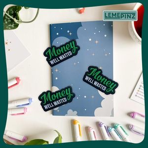 Patch brodé « Money Well Wasted » de 3 pouces, thermocollant ou à coudre, pour chapeaux, vêtements, sacs à dos, jeans, DIY - Product Image 2
