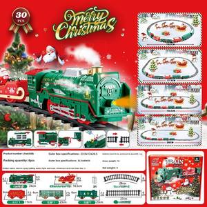 <span class=keywords><strong>Tren</strong></span> de Juguete de Plástico con Luz, Música y Vapor, Modelo Retro de Navidad, con Riel, Funciona con Pilas - Product Image 5