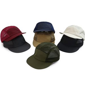 Mesh Baseball <b>Cap</b> Quick Drying Breathable Five Panel Men's Outdoor Sun <b>Hat</b> <b>Flat</b> Brim Sport <b>Cap</b> Army Green Gray Black Navy Ivory - Product Image 1