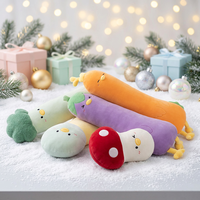 Coussin corporel long en coton en forme de légumes (carotte, aubergine, champignon) en peluche douce pour dormir, décorer le lit et comme cadeau