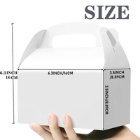 Boîtes à friandises en carton blanc vierges personnalisées avec poignées découpées pour emballage de pâtisserie, vente en gros, directement de l'usine