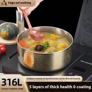 Bol à mélanger élégant martelé et texturé en or 304SS Cadeau parfait pour les boulangers et les chefs à domicile Ustensiles de cuisine - Product Image 4