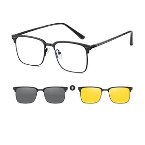 最新时尚眼镜夹防蓝光时尚太阳镜Uv400太阳镜偏光眼镜带磁性太阳眼镜