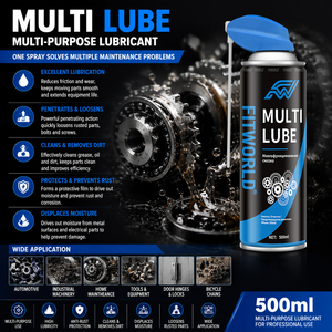 FITWORLD <span class=keywords><strong>Spray</strong></span> Lubrificante Multifunzione 500ML con Logo Personalizzato per Parti Auto, Macchinari e Utensili, Protezione Antiruggine - Product Image 3