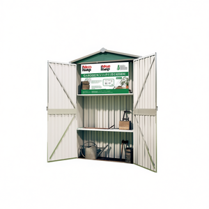 Caseta de Jardín de Acero Galvanizado Verde 45.7x17.7x68.9 Pulgadas con Estantes, Solución de Almacenamiento - Product Image 1