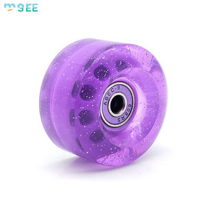 <span class=keywords><strong>Patines</strong></span> de ruedas de doble fila SeeMore, ruedas de <span class=keywords><strong>patines</strong></span> de ruedas cuádruples de rebote alto no luminosas coloridas transparentes rosas - Product Image 4