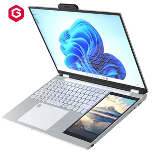 Komputer Laptop bisnis Intel N5105 Core, Penyimpanan Data cepat kualitas tinggi 15.6 inci + 7 inci Home Quad Core layar ganda Laptop