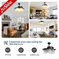 Ventilador de Techo 1stshine de 42 Pulgadas, Retráctil, con Luz, Flujo de Aire Potente, Diseño Elegante de Grado Profesional, con Aspas Ocultas