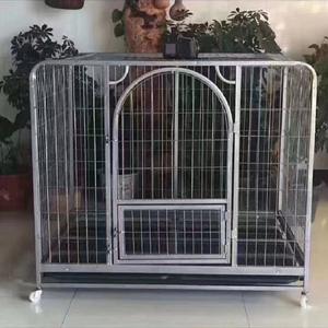 Heavy Duty Simple Spécifications 96*65*85 Caisse pour chien pour chiens moyens/petits Cage soudée à cadre en fer avec roues et boîte à plateau en plastique - Product Image 4