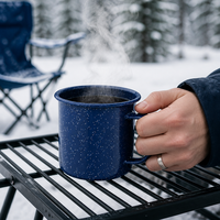 Mug à café émaillé Ciel Nocturne 12oz, émaillage moucheté étoilé, résistant aux flammes, tasse de camping, cadeau de fêtes pour Noël et Thanksgiving