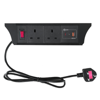 Alimentation électrique britannique d'usine sous la bande d'alimentation de bureau avec PD20W USB-C/amovible suspendu sous la prise britannique de montage de bureau avec charge rapide