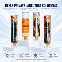 Tubes de dentifrice en aluminium et plastique 50 ml, bouchon à vis personnalisé imprimé UV, emballage pour soins bucco-dentaires, OEM, marque privée