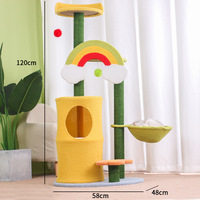Arbre à chat classique de luxe moderne Rainbow, grand lit pour chat, griffoir intégré, structure d'escalade durable et confortable, en carton, Noël
