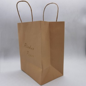 ถุงกระดาษคราฟท์แบบกำหนดเองมีหูหิ้วบรรจุของขวัญสไตล์คลาสสิกสำหรับเก็บเสื้อผ้ากระเป๋าถือคริสต์มาสงานแต่งงานชุดศิลปะ - Product Image 5