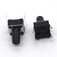 Interrupteur tactile électronique en acier inoxydable et laiton 6x6x5 Bouton tactile à quatre broches avec contacts 2NC
