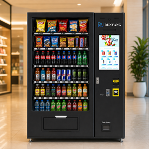 Máquina expendedora inteligente con pantalla táctil de IA para bebidas y aperitivos, ideal para exteriores y negocios. - Product Image 1
