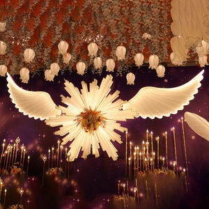 Wedding <strong>Stage</strong> <strong>Props</strong> Luminous Led Decorative Lights Floor Aisle Angel Wings Lights for Wedding Backdrop Decoration - Product Image 6
