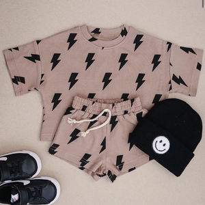 Conjuntos de Ropa para Niñas, Estilo Coqueta, con Estampado de Lazos, Shorts, 2 Piezas, Verano, Boutique - Product Image 3