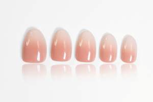 Uñas Postizas Naturales Color Nude, Forma de Almendra, Longitud Media, Estampado Dorado, Personalizadas OEM ODM de Fábrica, Uñas Postizas de Color Blanco Lechoso - Product Image 4