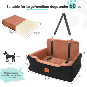 <span class=keywords><strong>Lit</strong></span> <span class=keywords><strong>de</strong></span> luxe pour grands chiens, en velours doux, avec sangles réglables, idéal pour les voyages et la sécurité des animaux <span class=keywords><strong>de</strong></span> compagnie. - Product Image 2