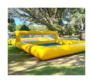 गर्मियों में गर्म पानी के खेल inflatable समुद्र तट वॉलीबॉल पूल कोर्ट बिक्री के लिए पानी पार्क inflatable टेनिस क्षेत्र