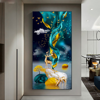 Peinture décorative de cerf de haute qualité HD art mural salon décoratif cristal porcelaine peinture murale