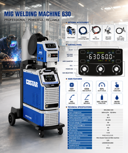 Máquina de Soldar 2 en 1 Flux Core <span class=keywords><strong>Mig</strong></span> y Stick, 600 <span class=keywords><strong>Mig</strong></span> 1.6, Máquina de Soldar NBC Arc Fcaw <span class=keywords><strong>Mig</strong></span> 630 - Product Image 2