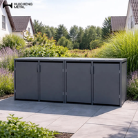 Abri de rangement durable en aluminium pour poubelle, résistant aux intempéries, pour la gestion des déchets en extérieur, jardin, cour et patio