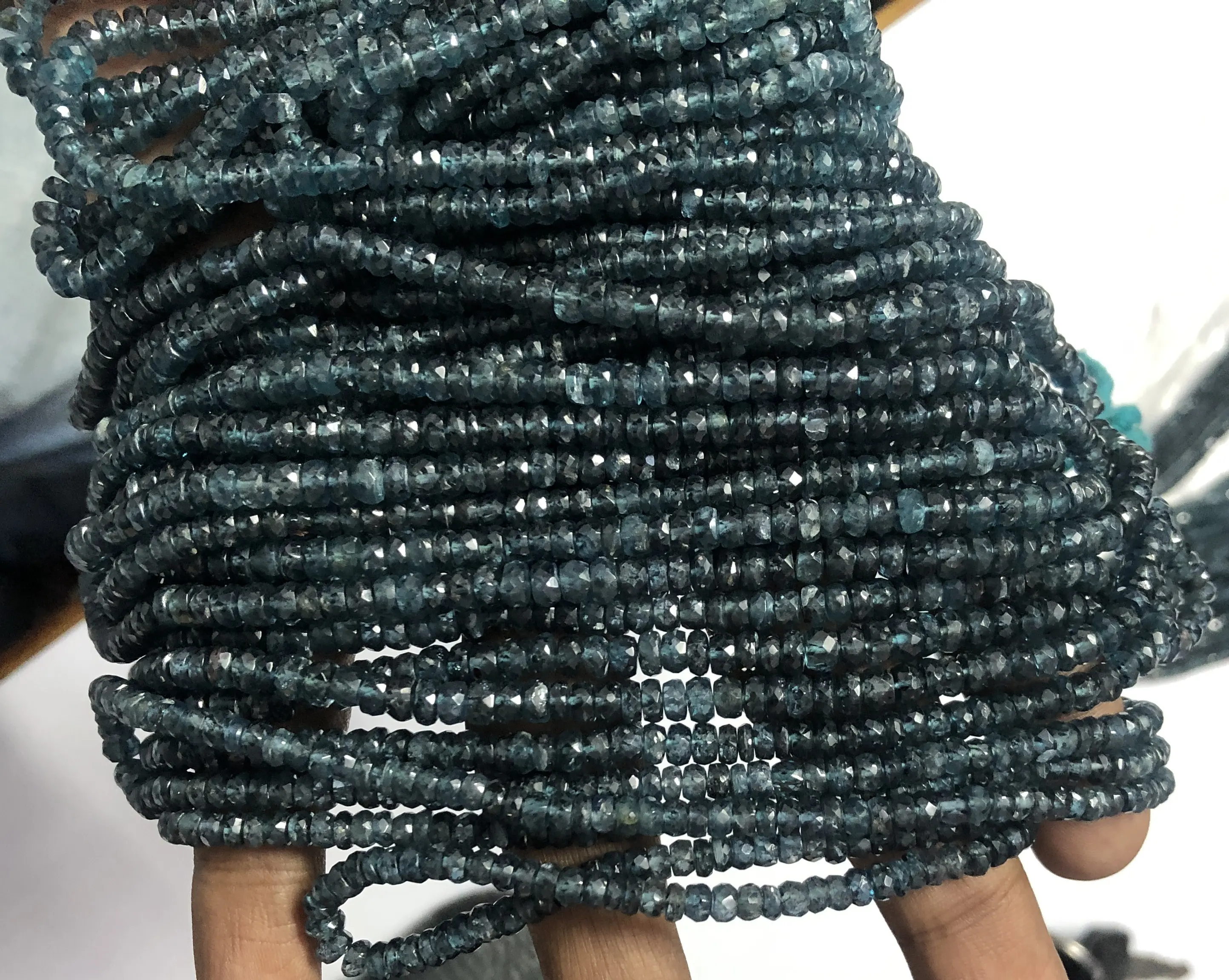 Natural Indigo Kyanite Faceted Gemstone Beads Strands Buy Bulk for Luxury Jewelry Making from Supplier at Best Price Shop Online