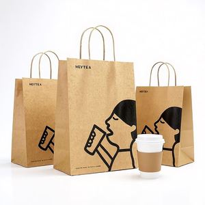 Premium Tea <b>Paper</b> Bags with Custom Cord Handles Mini Tiny Gift Bag Sets for Branded Shopping Packaging - Product Image 5