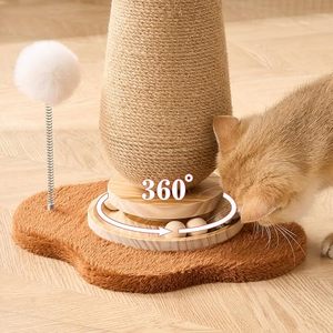 Árbol rascador para gatos, torre rascadora de 21.5 pulgadas de alto con juguete giratorio de madera maciza duradera - Product Image 4