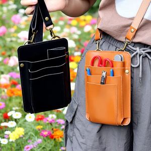 Quick Ship PU Leather Florist Gardening Tool Bag with Multi Slots Portable Design for Welcome Gifts - Product Image 4