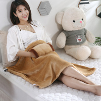 Couverture chauffante électrique portable en tricot pour l'hiver, à température constante, sécurisée, basse tension, pour le bureau, le sommeil, avec port USB