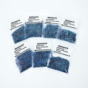 Pierres de moissanite bleu royal en vrac, traitées thermiquement, taille brillant, 0,8-3 mm, pour la fabrication de bijoux, montres, boucles d'oreilles, pendentifs - Product Image 4